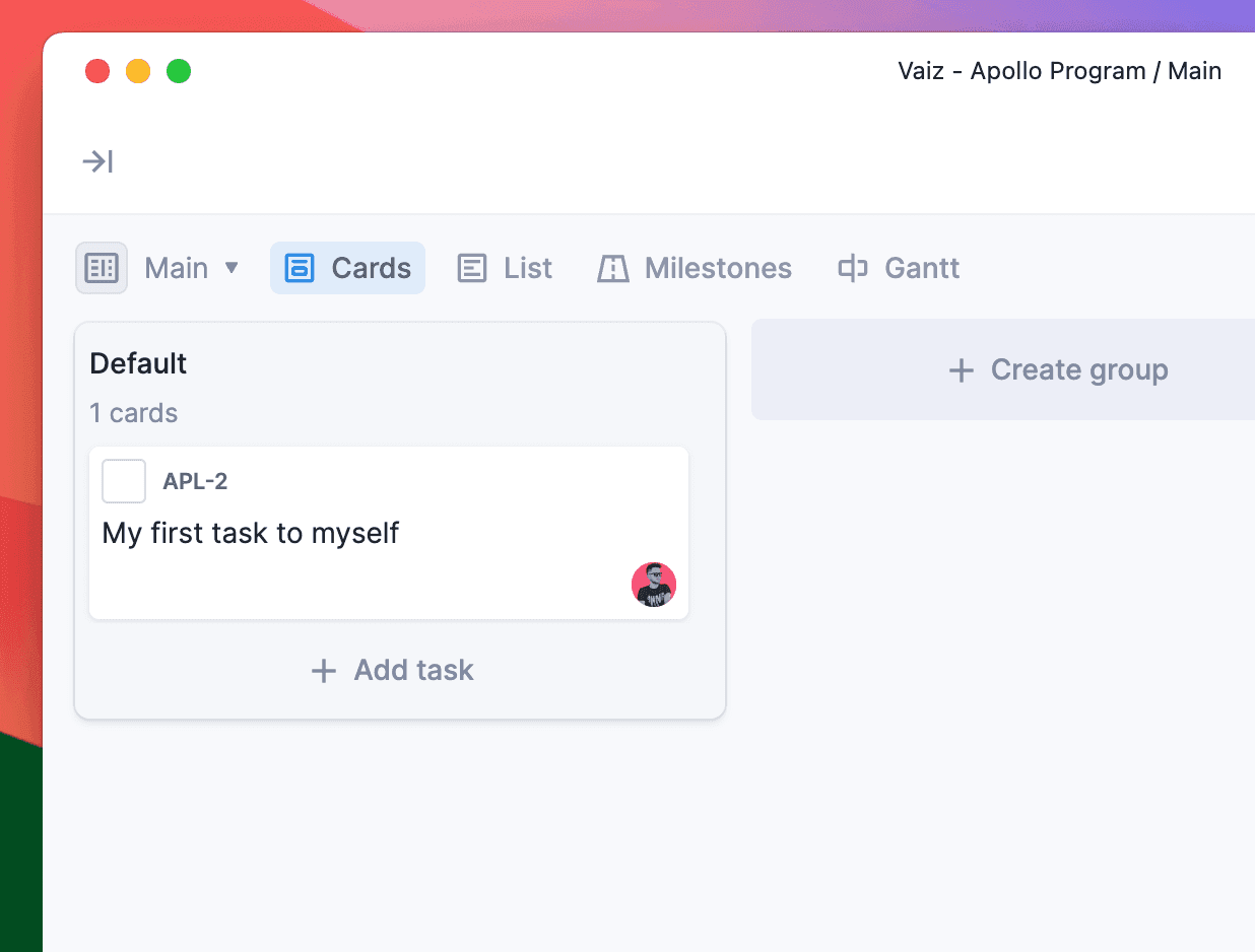Assigned task on a board