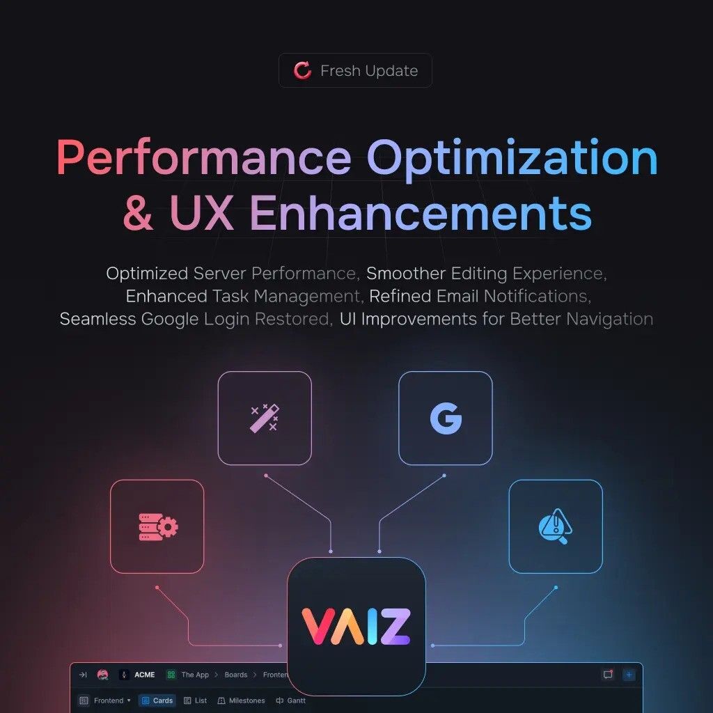 Vaiz Performance optimization and UX enhancements