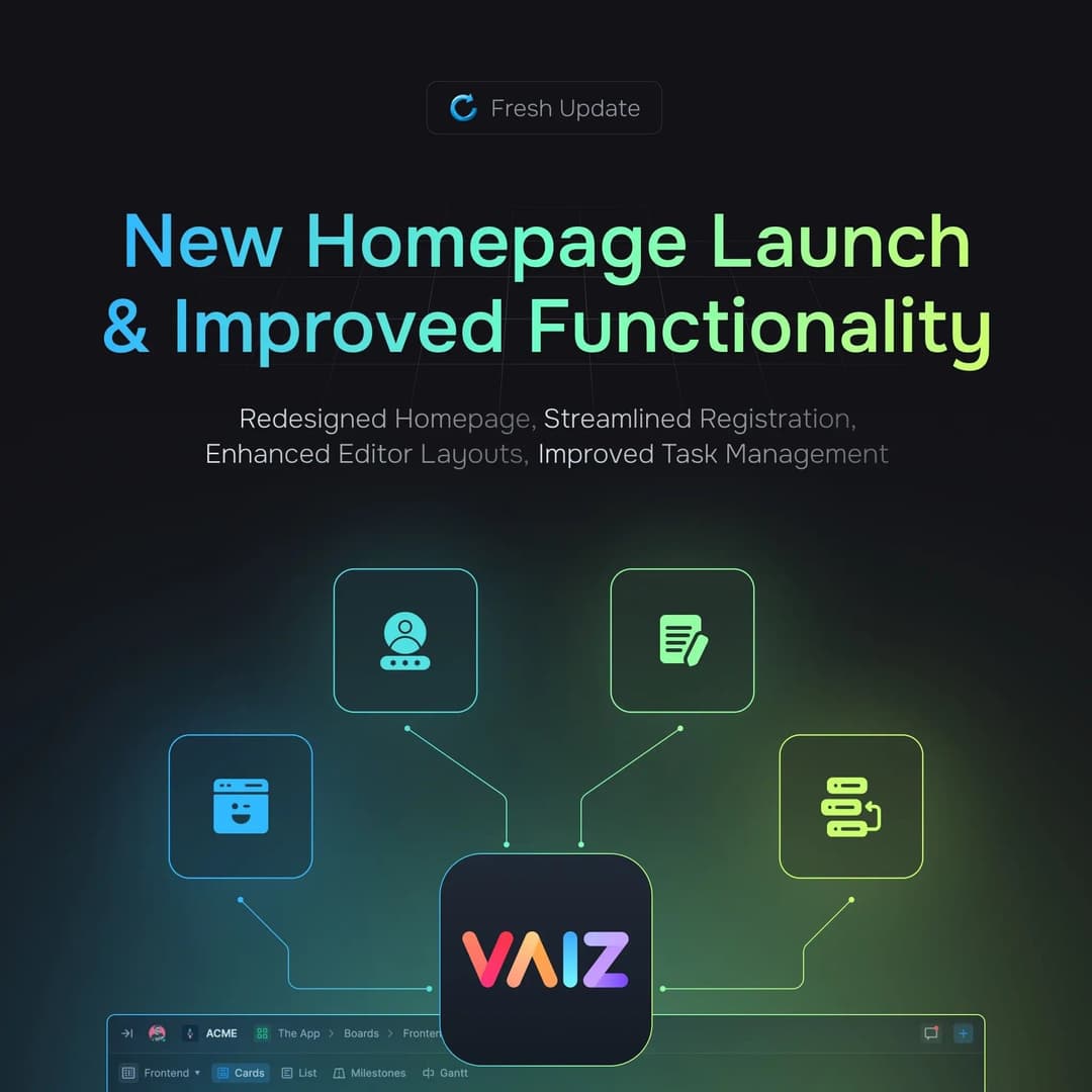 Vaiz New Homepage and Improved Functionality