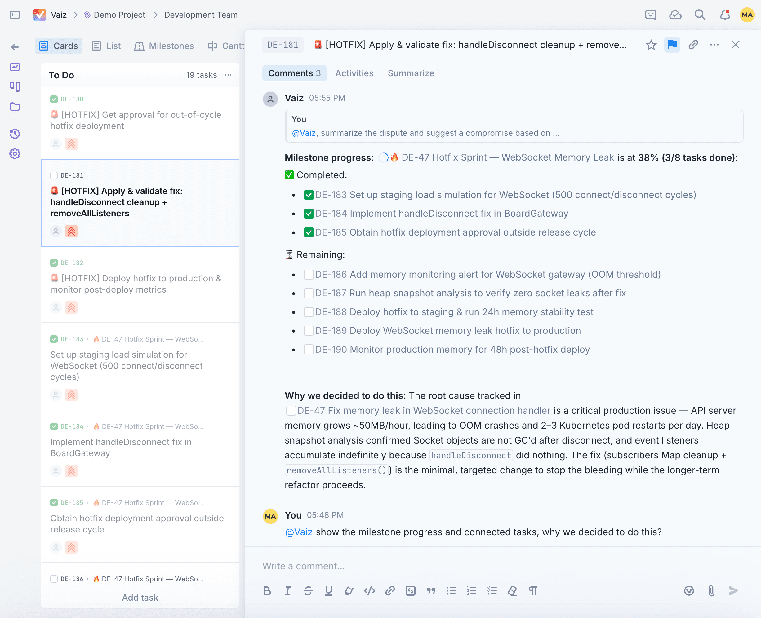 @Vaiz AI agent responding in a comment thread