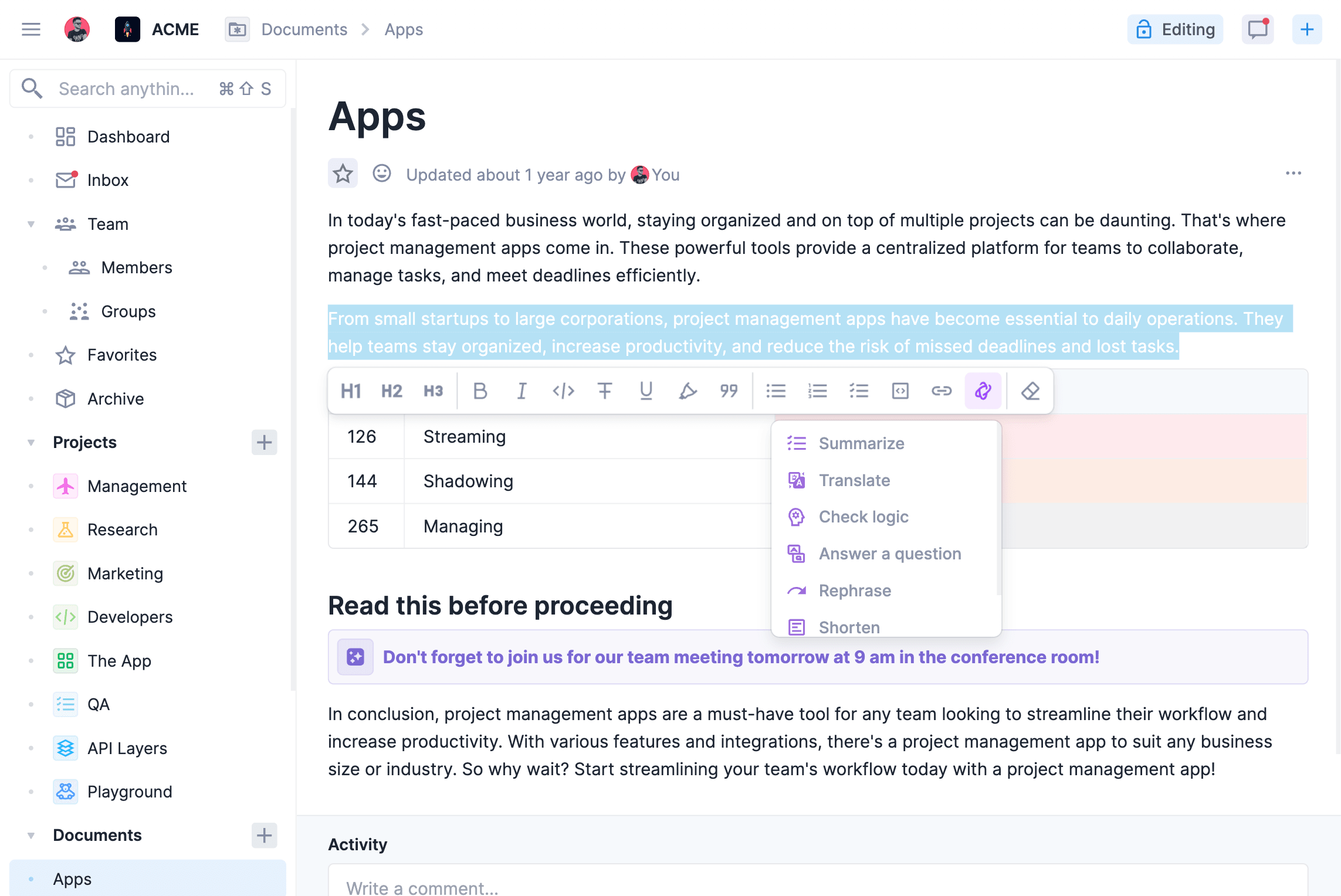 Onboarding & efficiency