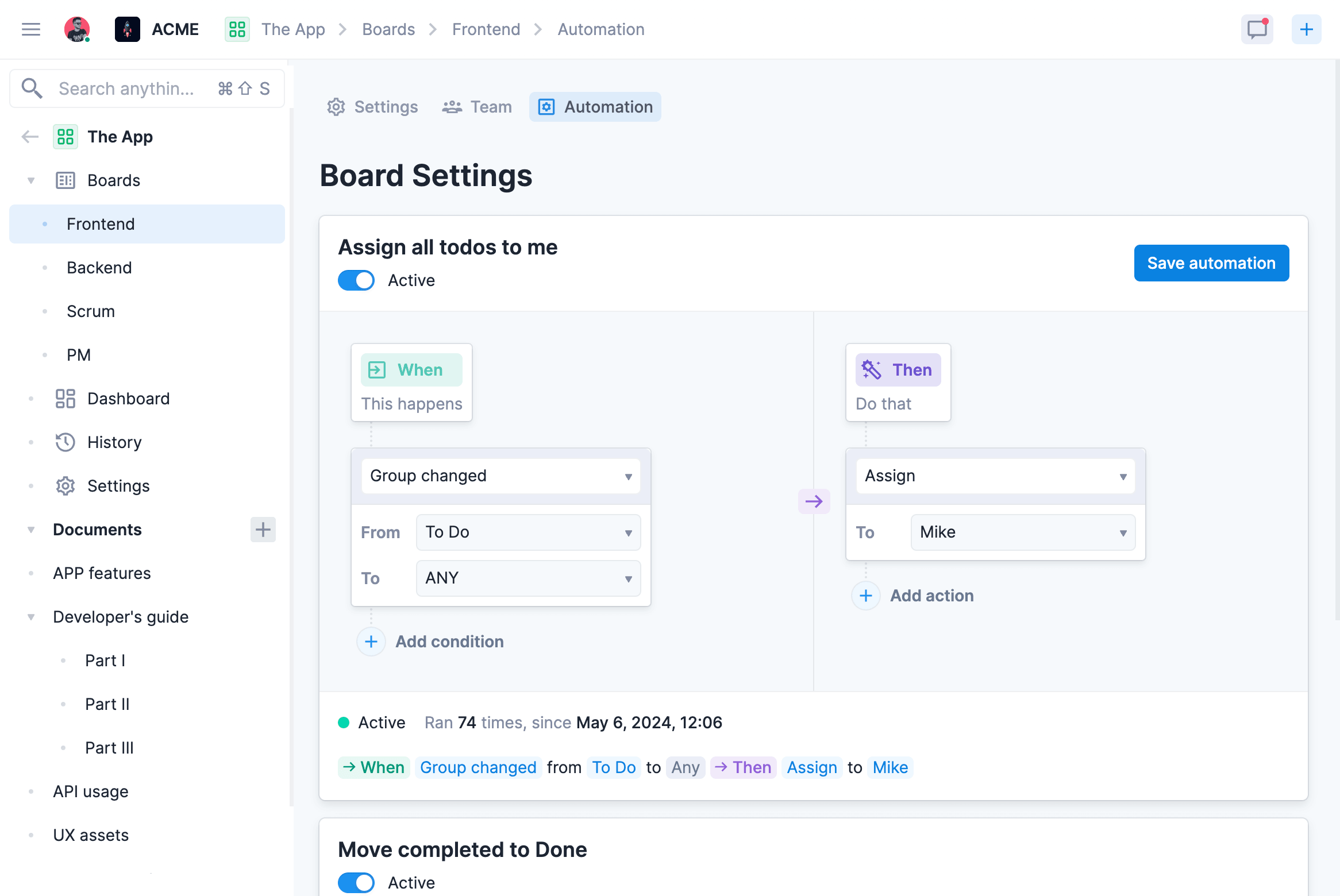 Vaiz automation rules builder